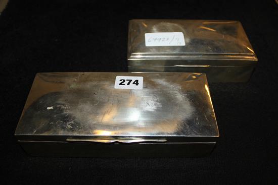 2 silver cigarette boxes